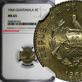 Guatemala 1966 5 Centavos SMALL DATE NGC MS65 TOP GRADED KM# 266.2 (023)