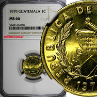 Guatemala Bartolomé de las Cas 1979 1 Centavo NGC MS66 TOP GRADED KM# 275.1 (38)