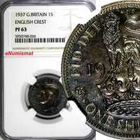 Great Britain George VI PROOF 1937 1 Shilling English Crest NGC PF63 KM# 853 (6)
