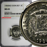 DOMINICAN REPUBLIC 1984 MO 5 Centavos NGC MS65 Sanchez and Mella KM# 59 (15)