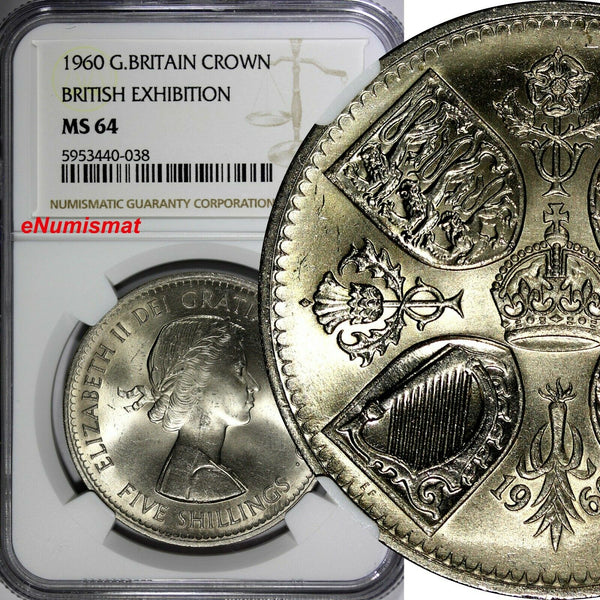 Great Britain Elizabeth II 1960 Crown NGC MS64 British Exhibition KM# 909 (038)