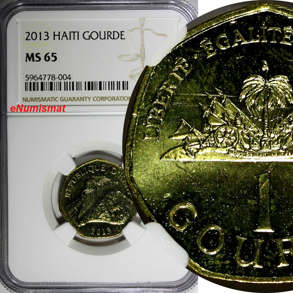 Haiti Brass 2013 1 Gourde NGC MS65 Citadelle de Roi Christophe KM# 155 (004)
