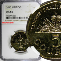 Haiti 2013 5 Gourdes Haitian statesmen NGC MS65 Heptagon GEM BU KM# 156 (06)