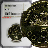 Haiti 2013 5 Gourdes Haitian statesmen NGC MS66 Heptagon TOP GRADED KM# 156 (07)