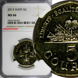Haiti 2013 5 Gourdes Haitian statesmen NGC MS66 Heptagon TOP GRADED KM# 156 (07)