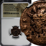 ROMAN Constantinian Dynasty AE3/4 Nummus AD 330-340 / She-Wolf &Twins NGC (111)