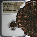 ROMAN Julian II as Caesar AD 360-363 AE4 BI Nummus/Emperor globe and spear NGC.8