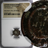 EASTERN ROMAN Theodosius I , AD 379-395 AE4 NUMMUS / WREATH NGC  (140)