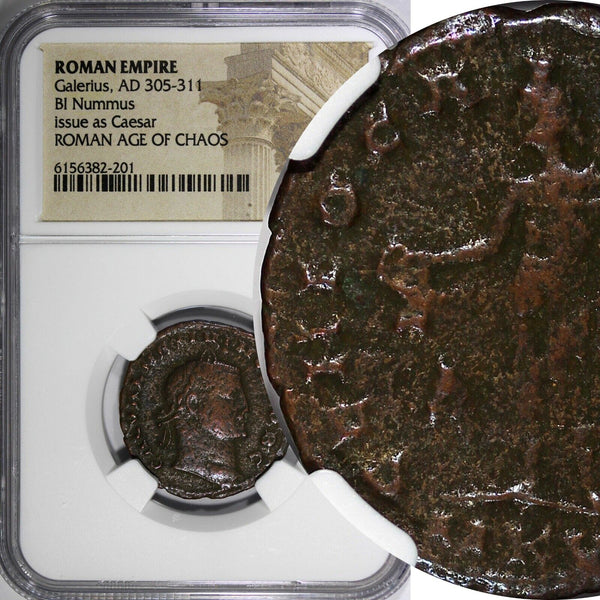 ROMAN.Galerius, AD 305-311 BI Nummus / Story Vault Issue as Caesar NGC (201)