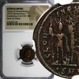 ROMAN CONSTANTIUS II as Caesar AD 337-361 AE3/4 Nummus /Two soldiers NGC (249)