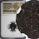 ROMAN.Delmatius AD 335-337 House of Constantine AE4 Nummus NGC.Two soldiers (13)