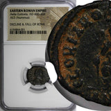 EASTERN ROMAN Aelia Eudoxia wife of Arcadius AD 400-404 AE3 Nummus/Cross NGC. 01