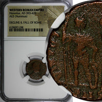 WESTERN ROMAN Honorius  AD 393-423 AE3 Nummus Crowned by Victory NGC (298)