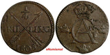 SWEDEN Gustaf IV Adolf Copper 1805 1/4 Skilling Avesta mint KM# 564 (15 233)