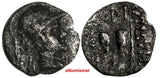BAKTRIA, Eukratides I Megas.Circa 171-135 BC. AR Obol (10mm, 0.55 g, ).