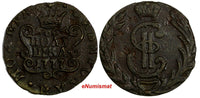 RUSSIA SIBERIA Catherina II Copper 1777 KM Polushka Suzun  XF RARE  C#1