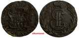 RUSSIA SIBERIA Catherina II Copper 1777 KM Polushka Suzun  XF RARE  C#1