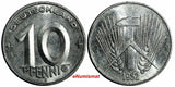 Germany-Democratic Republic Aluminum 1952 E 10 Pfennig XF SCARCE KM# 7 (15 316)
