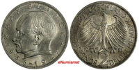 Germany - Federal Republic 1958 F 2 Mark Max Planck UNC Toning KM# 116(15 339)