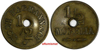 GUATEMALA ND BRASS TOKEN 1/2 Real  MORELIA/Koch, Hagmann & Company Rulau-Gma 192