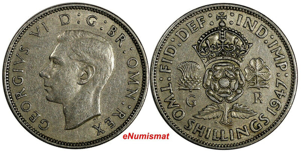 Great Britain George VI Copper-Nickel 1947 Florin KM# 865