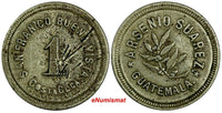 GUATEMALA TOKEN  (1893-1897) Copper Nickel ARSENIO SUAREZ 24mm Rulau Unlisted