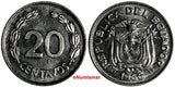 Ecuador Nickel Clad Steel 1966 20 Centavos KM# 77.1c (15441)
