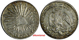 Mexico FIRST REPUBLIC Silver 1850 Go PF 1/2 Real Guanajuato Mint  KM# 370.7