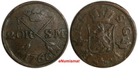 SWEDEN Adolf Frederick (1751-1771) Copper 1766 S.M.2 Ore 33.7 mm KM# 461(15 624)