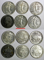 FRANCE LOT OF 6 SILVER COINS 1866-1920 50 Centimes KM# 814.1;KM# 854
