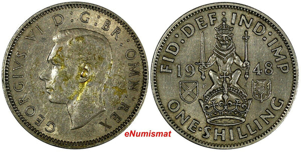 Great Britain George VI Copper-Nickel 1948 1 Shilling KM# 864 (17 152)