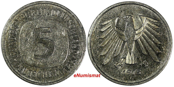 Germany - Federal Republic 1975 G 5 Mark 29 mm Karlsruhe Mint KM# 140.1 (17 155)