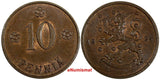 Finland Copper 1924 10 Penniä Helsinki Mint  KM# 24 (17 428)