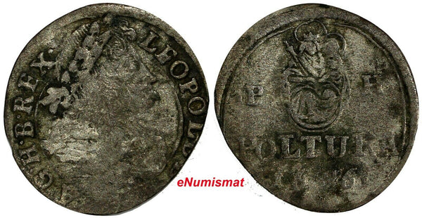 Hungary Leopold I (1657-1705) Silver 1696 1 Poltura 1st Year Type KM# 245.1(513)