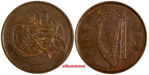 Ireland Republic Copper Plated Steel 1995 2 Pence (magnetic) KM# 21a (17 516)