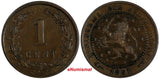 Netherlands Wilhelmina I 1897 1 Cent SCARCE DATE KM# 107.2 (17 538)