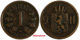 Norway Oscar II Bronze 1876 1 Øre 1st Year for Type KM# 352 (17 545)