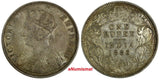 India-British Victoria Silver 1888 C Rupee Calcutta Toned aUNC KM# 492 (17 567)
