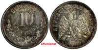 Mexico Silver 1889 Go R 10 Centavos Guanajuato Mint-205,000 aUNC KM# 403.5 (584)