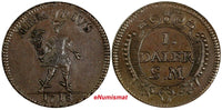 Sweden Carl XII Copper 1718 1 Daler S.M. "Mercury"  XF Condition KM# 361(17 605)