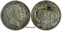 Denmark Christian IX Silver 1900 VBP 25 Ore KM# 796.2 (17 624)