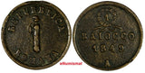 Italian States ROMAN REPUBLIC - ANCONA 1849 A Baiocco 29.3 mm KM# 12 (17 625)