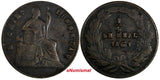 Mexico FIRST REPUBLIC Chihuahua Copper 1861 1/4 Real 28mm  KM# 344 (17 692)
