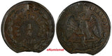 MEXICO Durango Copper 1872 1/4 Real Counterstamp "R" SCARCE KM# 350 (17 721)