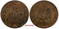 Mexico-Revolutionary GUERRERO Copper 1915 10 Centavos aUNC KM# 645 (17 725)