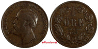 SWEDEN Oscar II Bronze 1873 L.A. 1 Ore  KM# 728 (17 822)