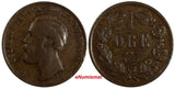 SWEDEN Oscar II Bronze 1873 L.A. 1 Ore  KM# 728 (17 822)