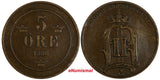 Sweden Oscar II Bronze 1886 5 Öre Mintage-269,000 KM# 736 (17 863)