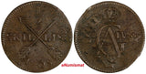 SWEDEN Gustaf IV 1805 1/2 Skilling OVERSTRUCK on 1 Ore (1730-1767) KM# 565 (888)