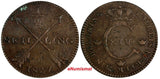 SWEDEN Carl XIV Johan Copper 1827 1/4 Skilling Open "4" 26mm  KM# 595 (17 898)